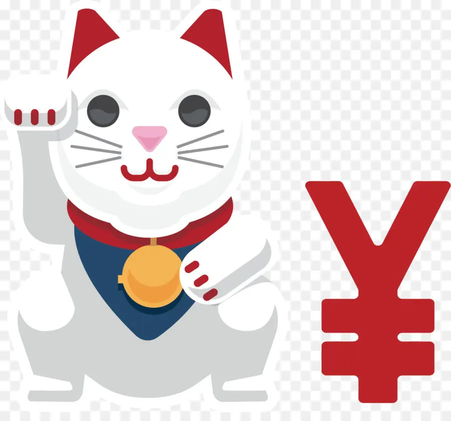 Chat Porte Bonheur Blanc，Maneki Neko PNG