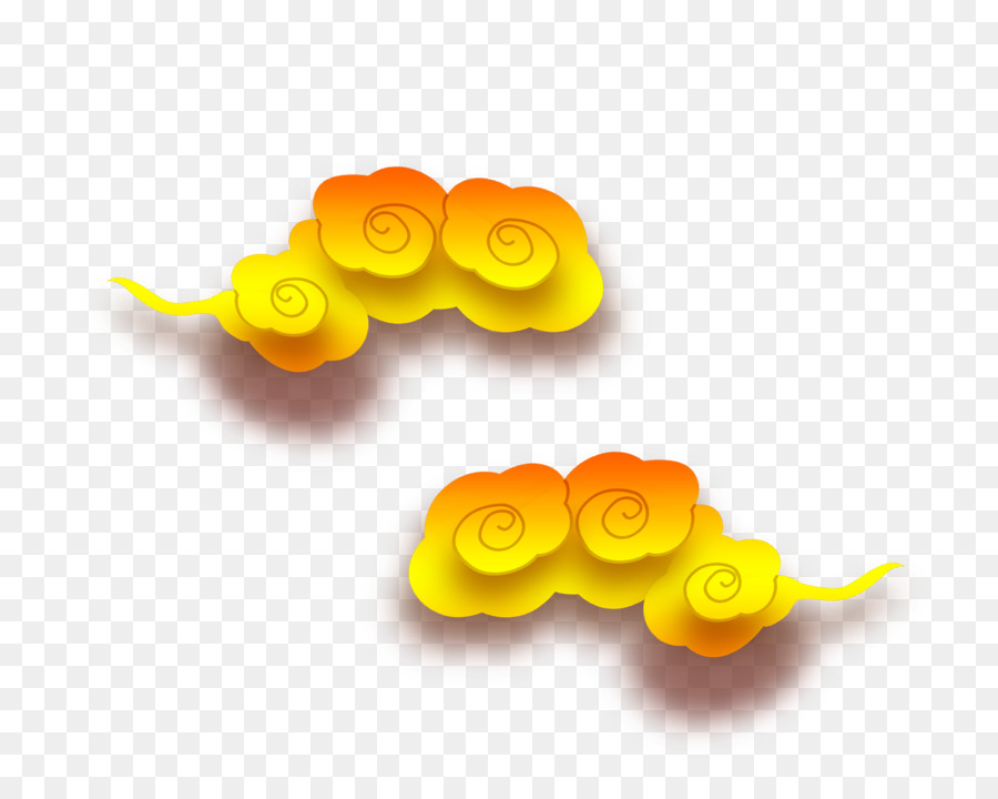 Nuages ​​jaunes，Orange PNG