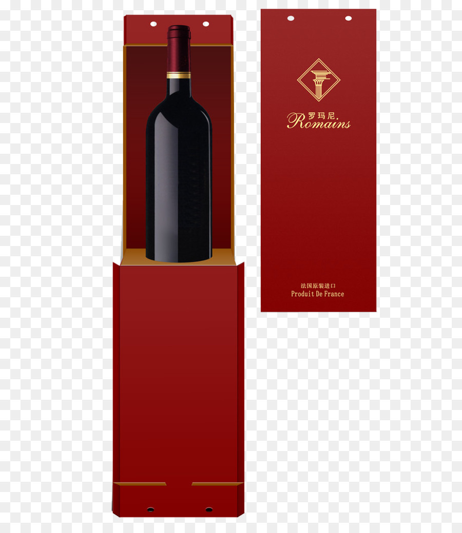 Bouteille De Vin En Boîte，Rouge PNG