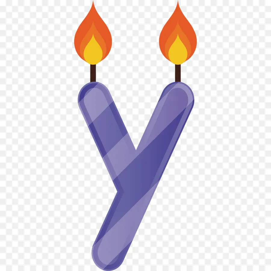 Bougie Lettre Y，Violet PNG