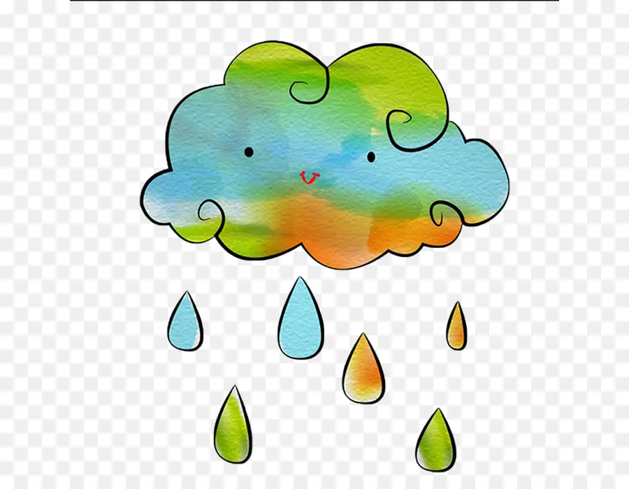 Nuage Coloré，Pluie PNG