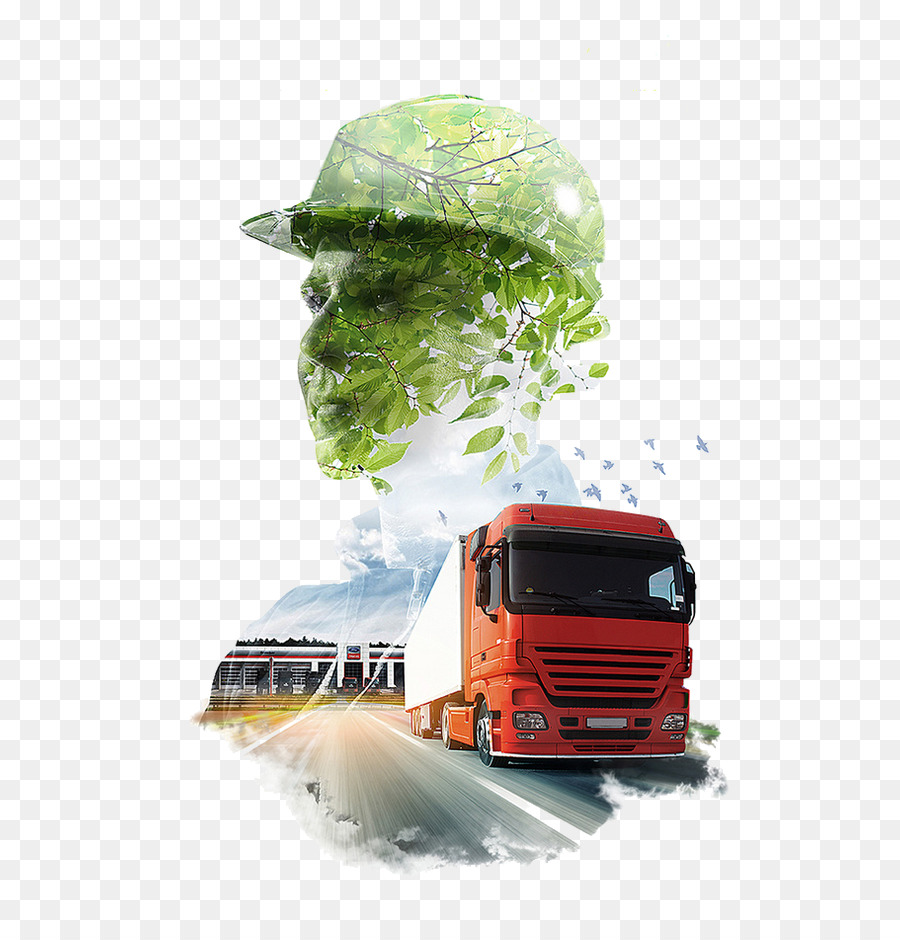 Camion Rouge Avec Nature，Environnement PNG