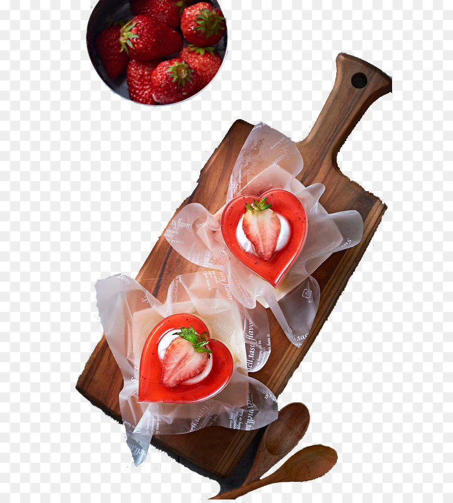 Dessert Aux Fraises，En Forme De Coeur PNG