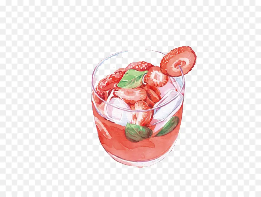 Boisson Aux Fraises，Verre PNG