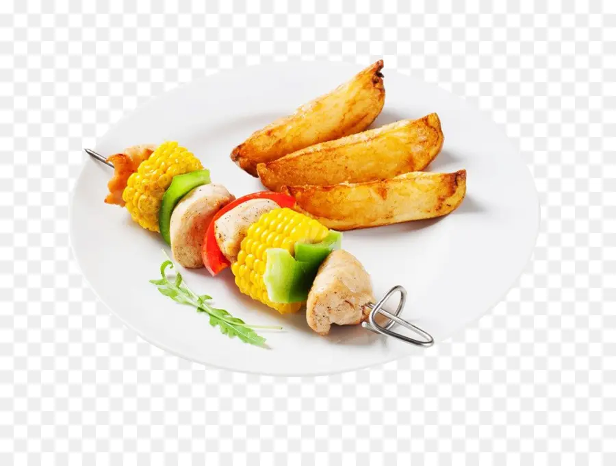 Brochette Et Pommes De Terre，Grillé PNG