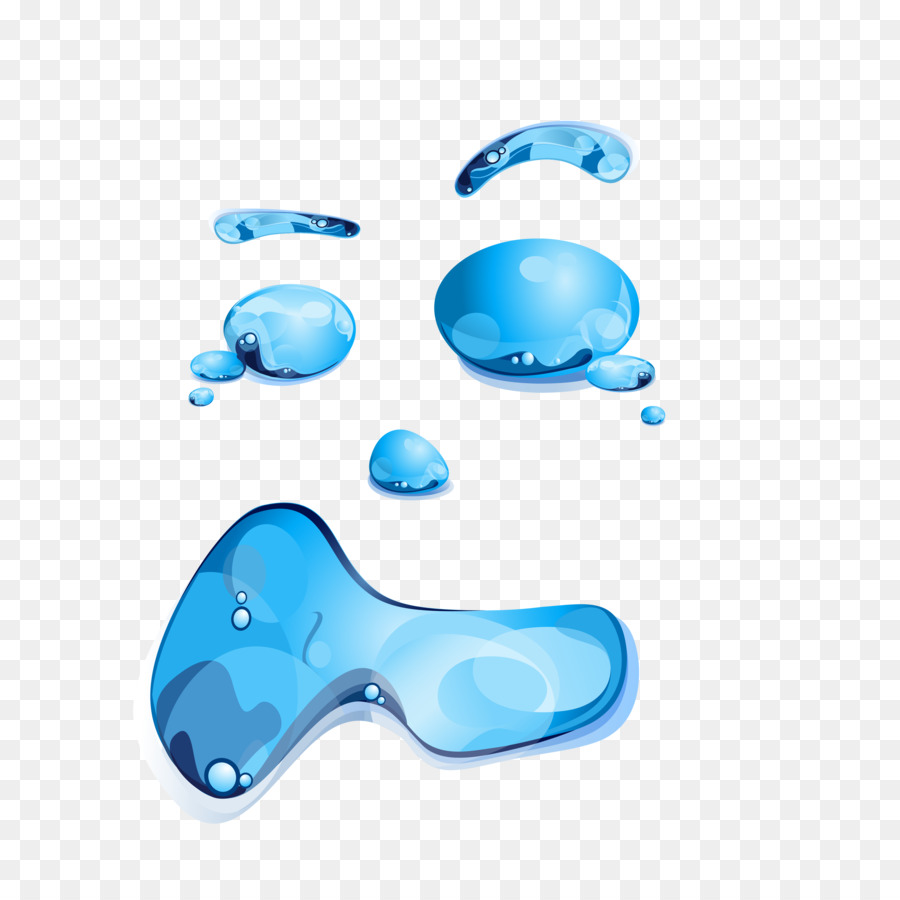 Gouttelettes D'eau Bleue，Liquide PNG