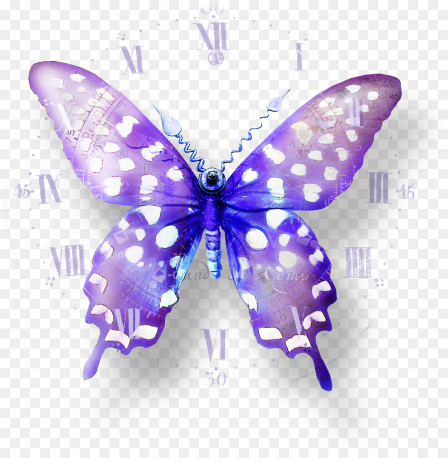 Papillon Violet，Horloge PNG