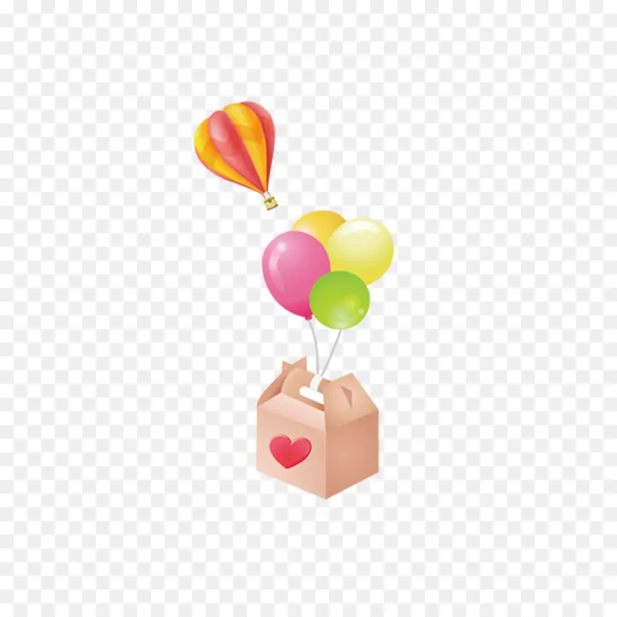 Coffret Cadeau Avec Ballons，Ballons PNG