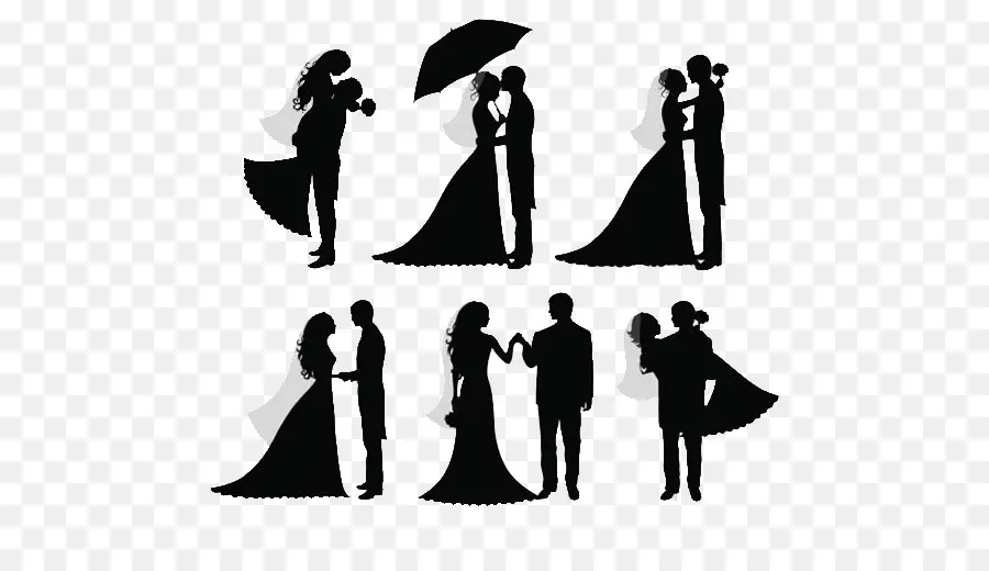 Silhouettes De Mariage，Couple PNG