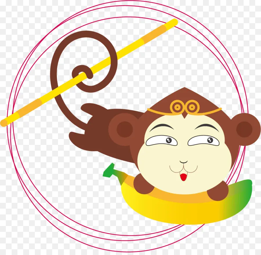 Singe De Dessin Animé，Banane PNG