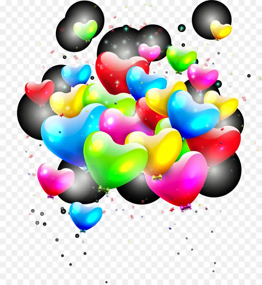 Ballons Coeur，Coloré PNG