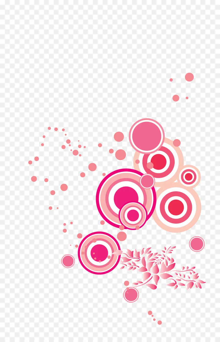 Cercles Verts Et Roses，Modèle PNG