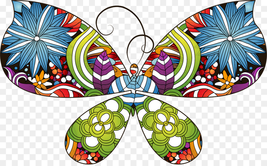 Papillon Coloré，Modèle PNG