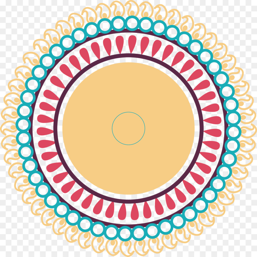 Mandala Coloré，Modèle PNG