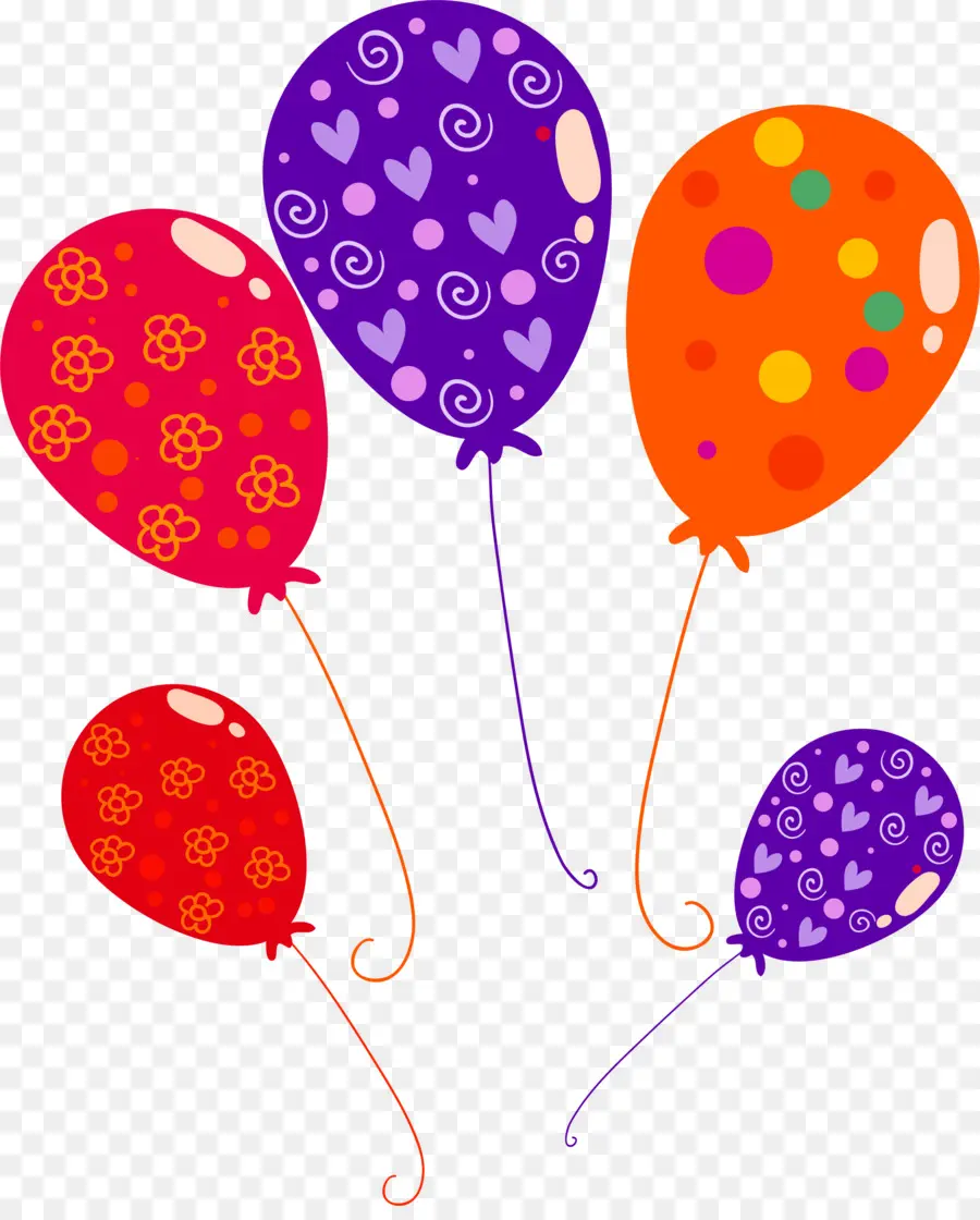 Ballons à Motifs，Coloré PNG