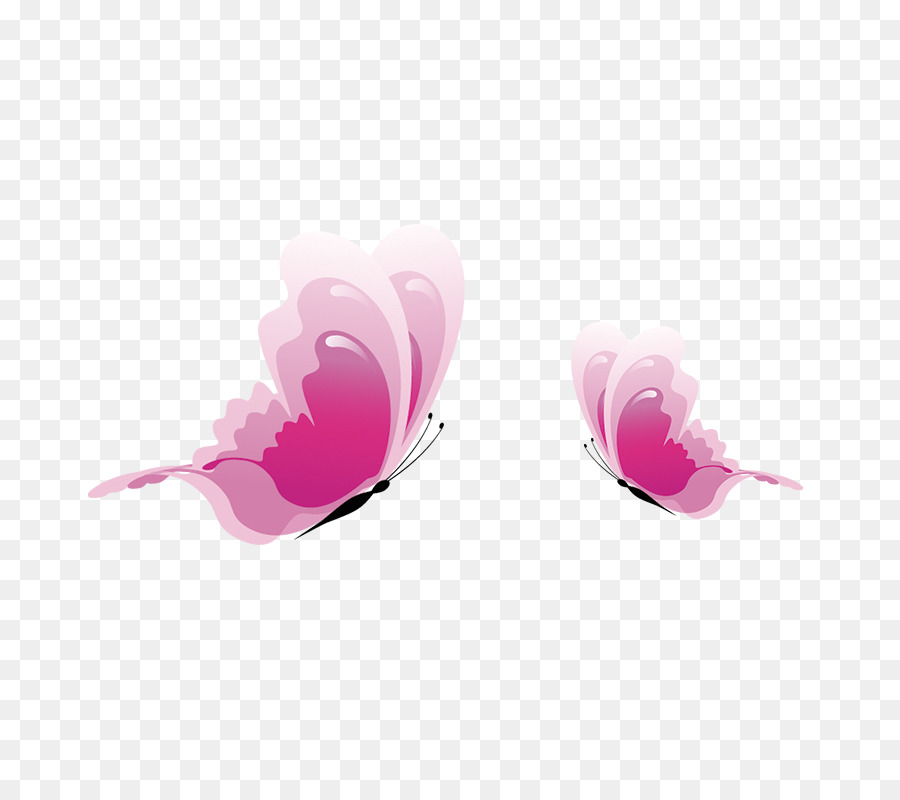 Papillons Roses，Rose PNG