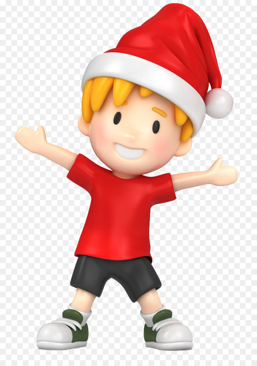 Garçon Avec Chapeau De Père Noël，Chemise Rouge PNG