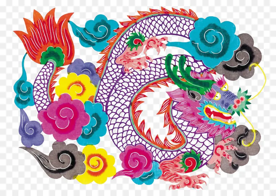 Dragon Coloré，Mythique PNG