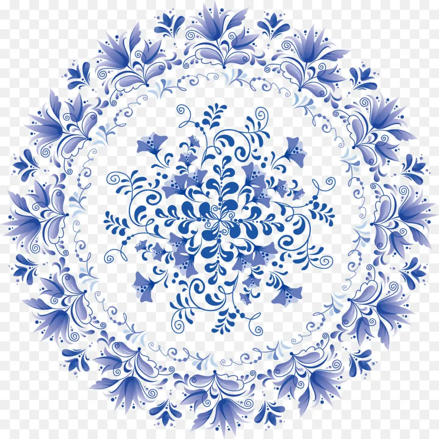 Motif Floral Bleu，Conception PNG