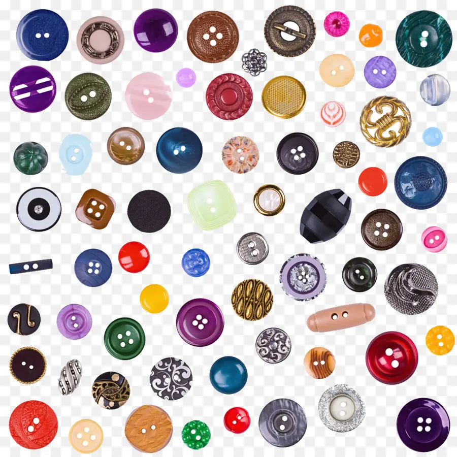 Boutons Colorés，Couture PNG