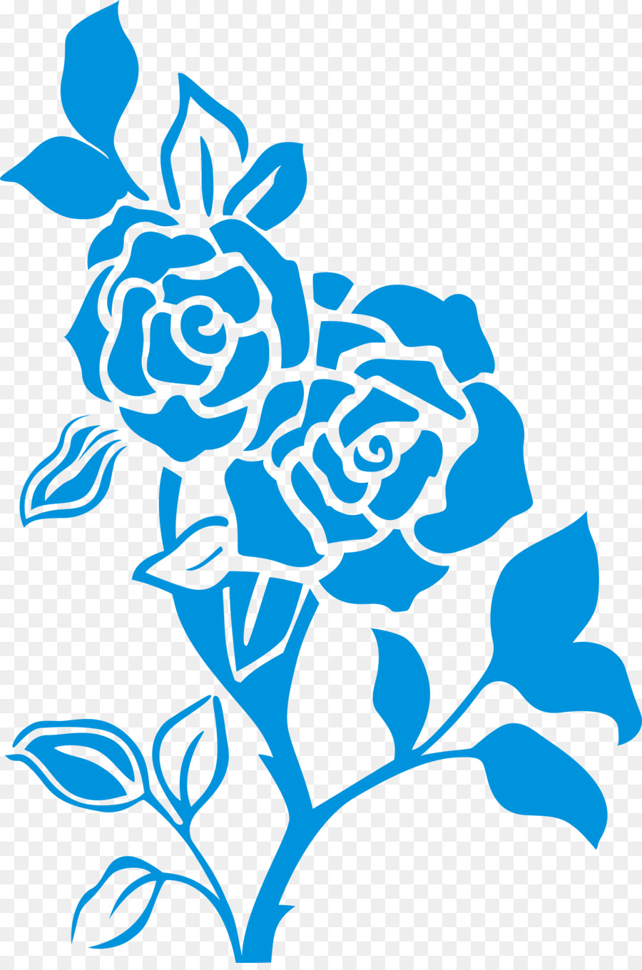 Roses Bleues，Feuilles PNG