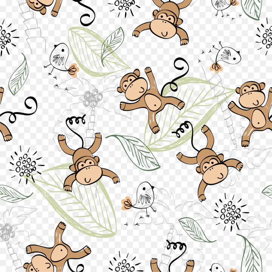 Modèle De Singe，Feuilles PNG