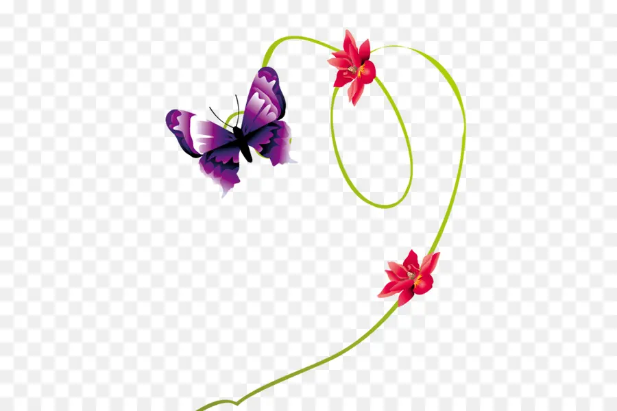 Papillon，Fleurs PNG