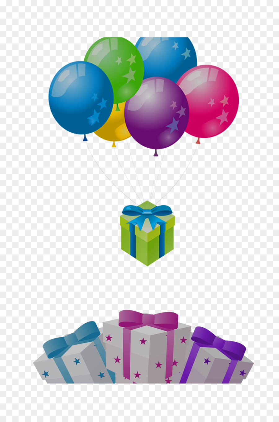 Ballons Et Cadeaux，Présente PNG