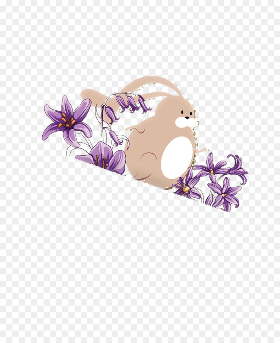 Lapin Avec Des Fleurs，Lapin PNG