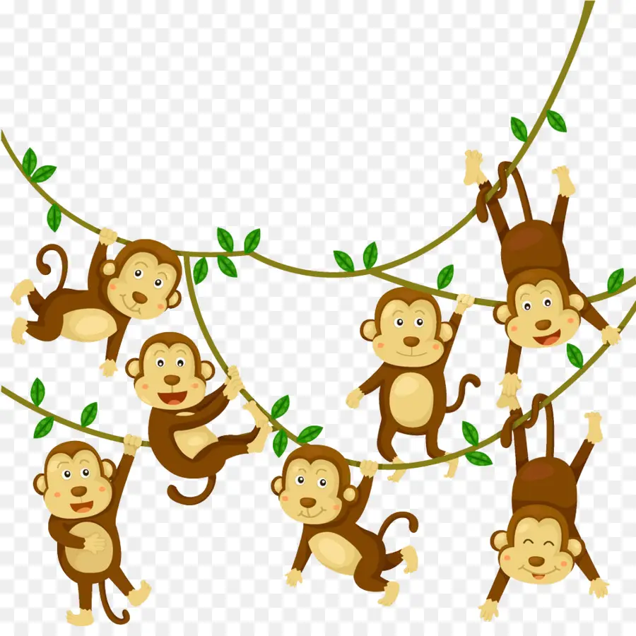 Singes Sur Vignes，Suspendu PNG