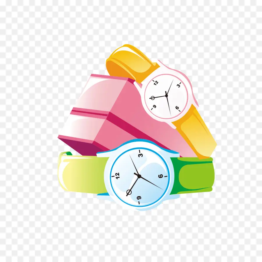 Montres Colorées，Dessin Animé PNG