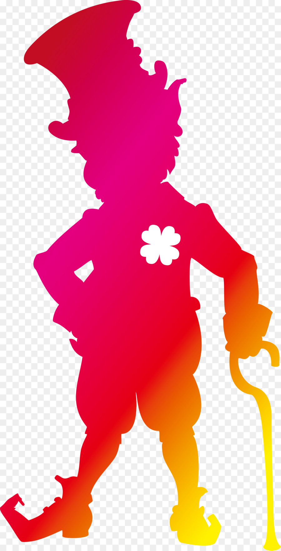 Silhouette De Lutin，Canne PNG