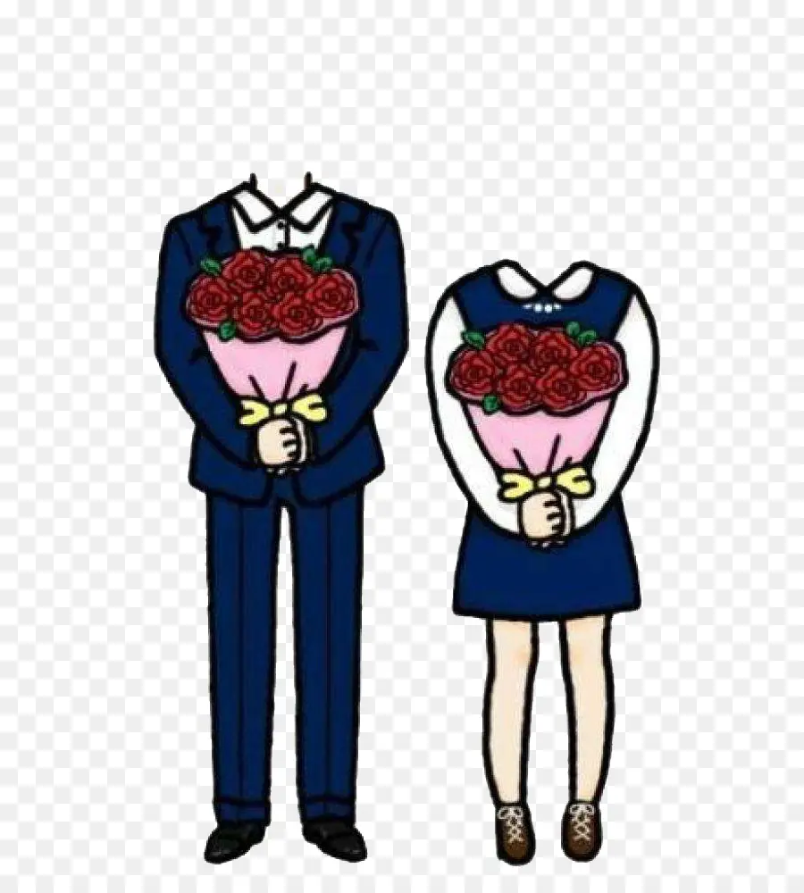 Couple Avec Des Bouquets，Fleurs PNG