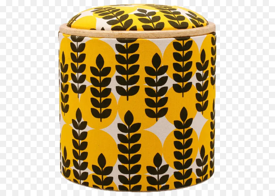 Pouf à Motifs Jaune，Décoratif PNG