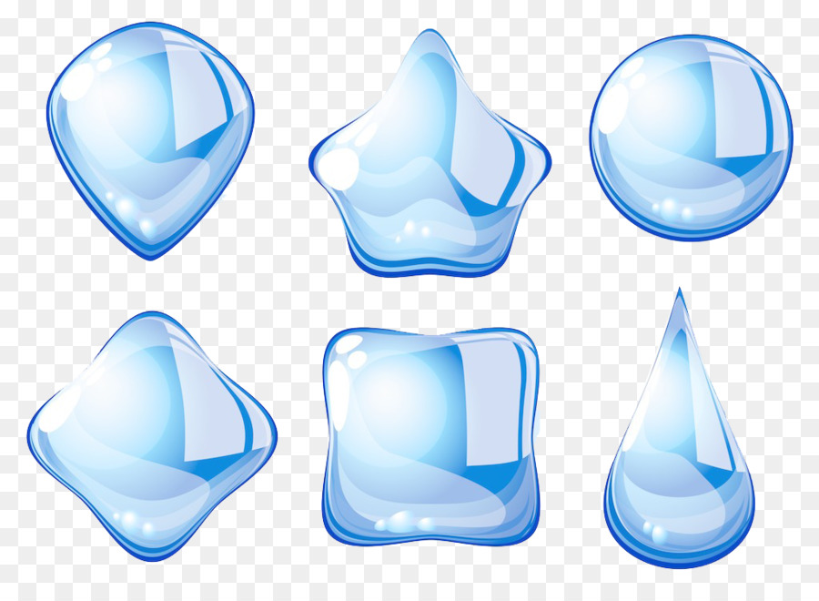 Gouttelettes D'eau Bleue，Formes PNG