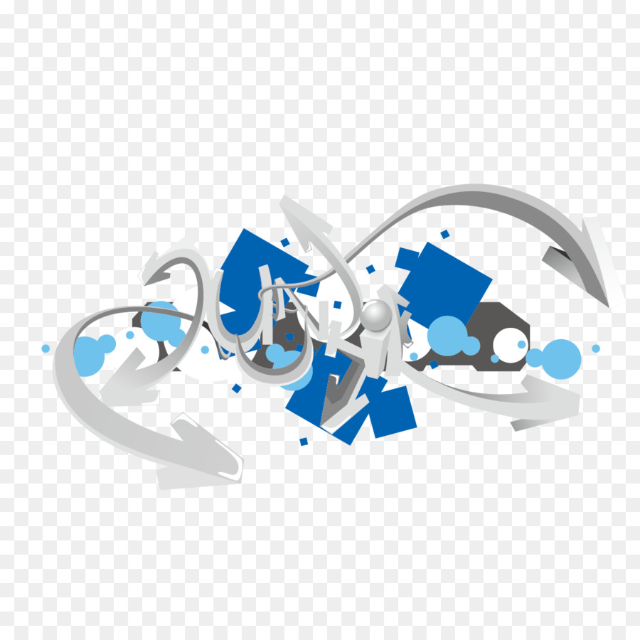 Flèches Abstraites，Bleu PNG