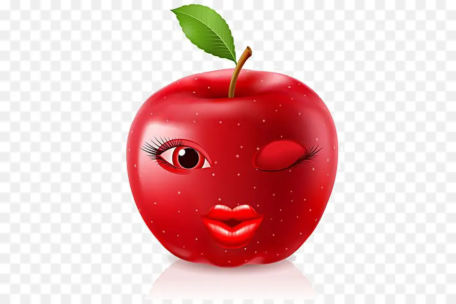 Pomme Qui Fait Un Clin D'œil，Fruit PNG