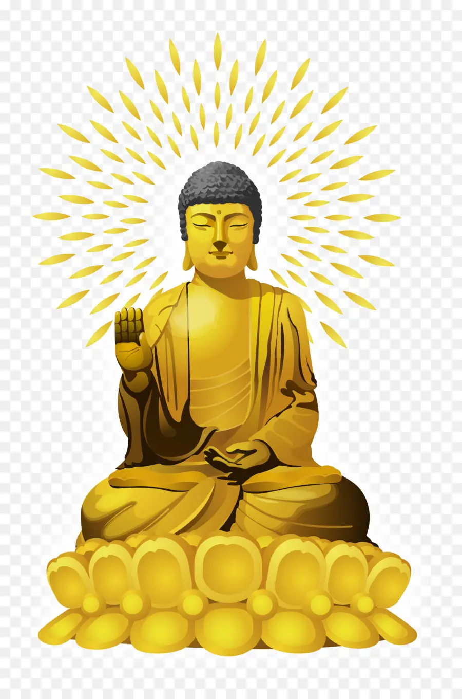 Gautama Bouddha，Bouddha D'or PNG