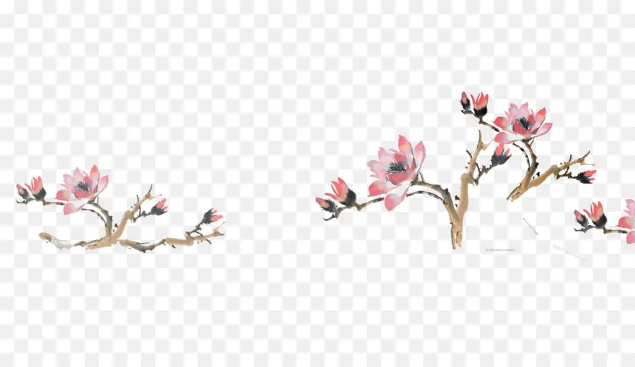 Arbres En Fleurs，Fleurs Roses PNG