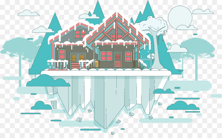 Maison Enneigée，Hiver PNG