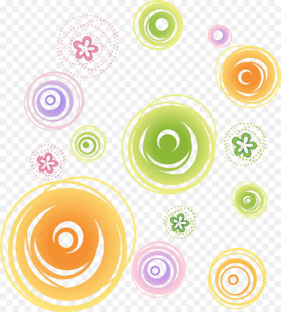 Cercles Colorés，Coloré PNG