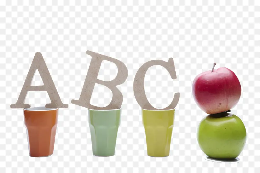 Abc Avec Des Pommes Et Des Tasses，Alphabet PNG