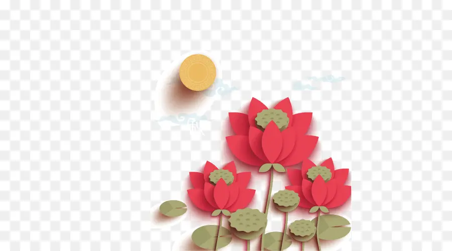 Fleurs De Lotus Rouges，Fleurir PNG