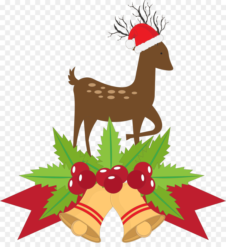 Renne Avec Bonnet De Noel，Noël PNG