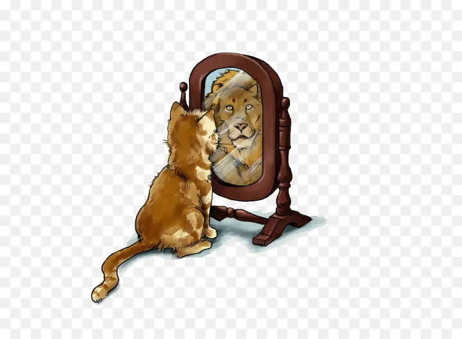 Chat Et Lion，Miroir PNG