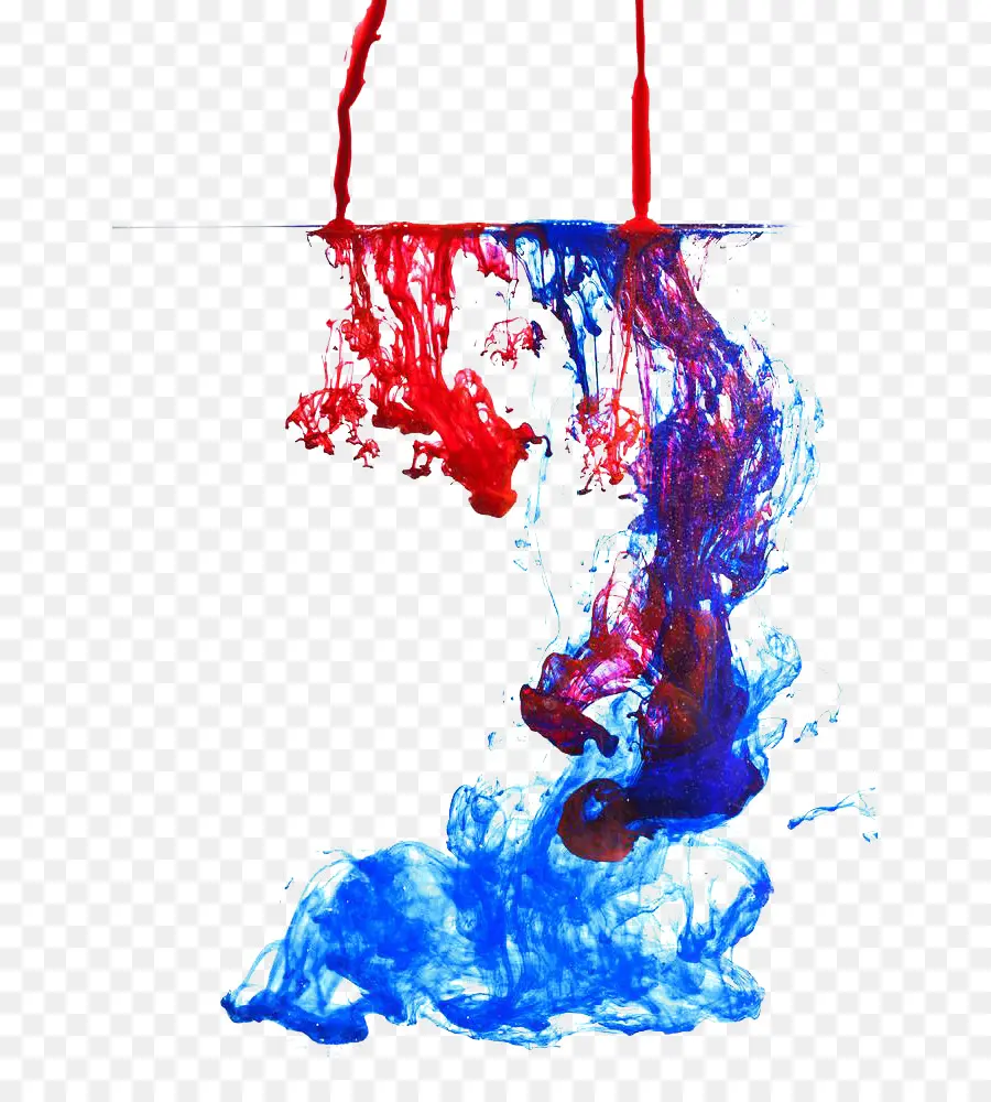 Encre Rouge Et Bleue，Couleur PNG