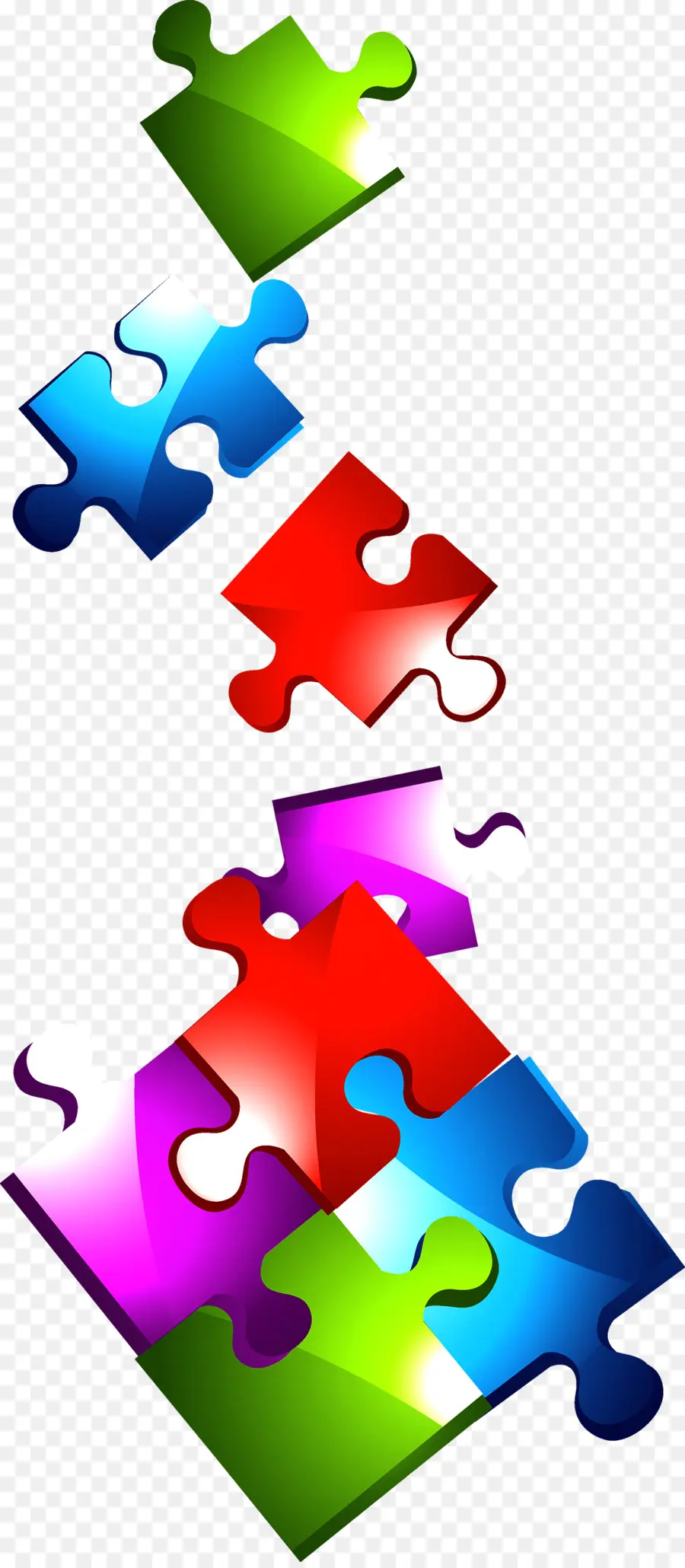 Pièces De Puzzle，Coloré PNG