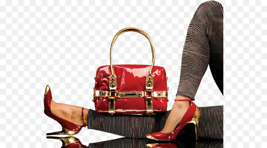 Chaussures Et Sac Rouges，Talons PNG