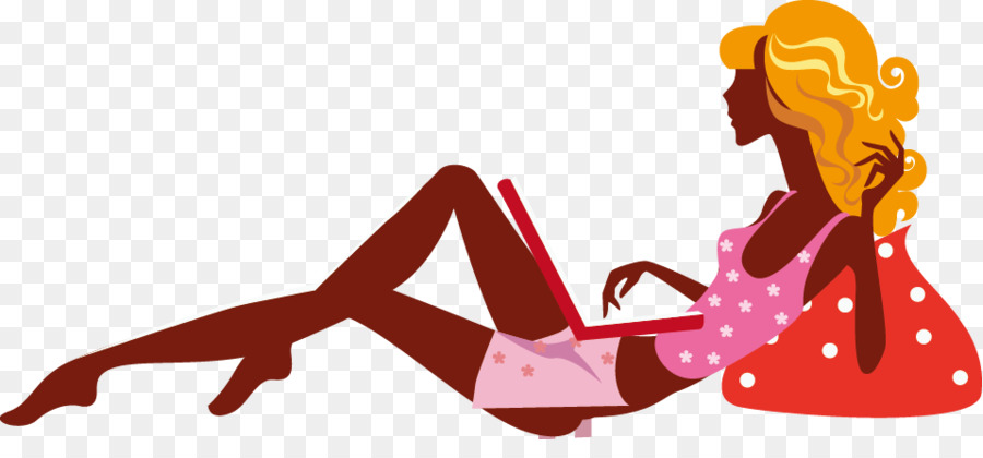 Femme Avec Ordinateur Portable，Relaxant PNG