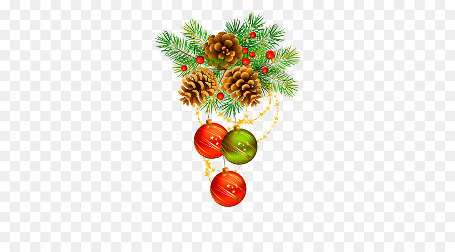 Pommes De Pin Et Ornements，Noël PNG